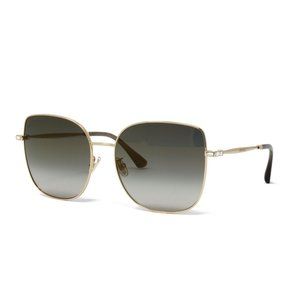 Jimmy Choo Sunglasses Women's Square Fanny/G/SK J5G Gold 59mm Grey Lens NEW!